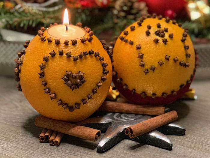 Orange Clove Christmas candle DIY