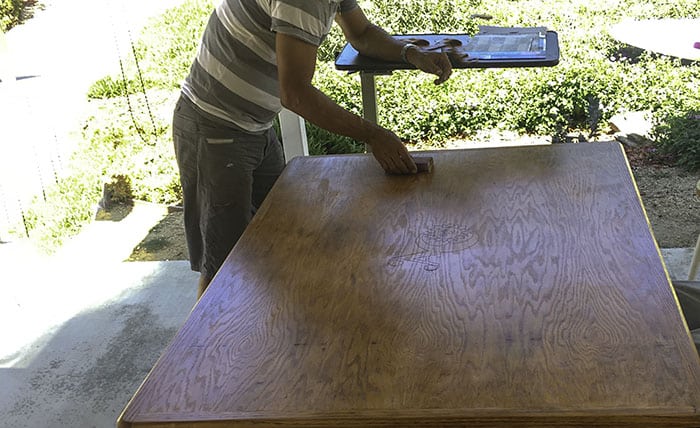 repurposed old rustic wood table